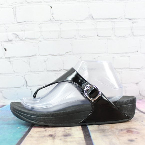Fitflop Shoes - FITFLOP The Skinny Patent Thong Sandals Size 9